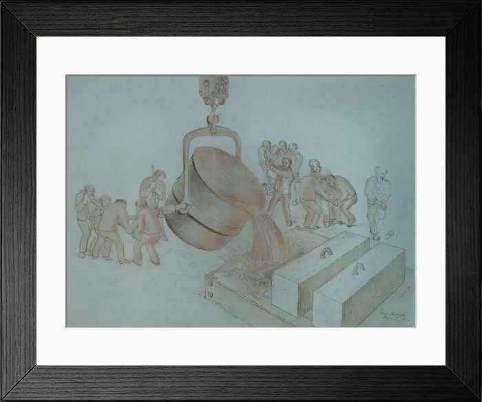 Framed Print : Old style ladle for pouring molten metal Framed Print : Old style ladle for pouring molten metal