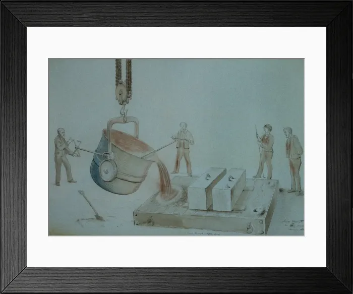Framed Print : James Nasmyths safety ladle invented February 1835 Framed Print : James Nasmyths safety ladle invented February 1835