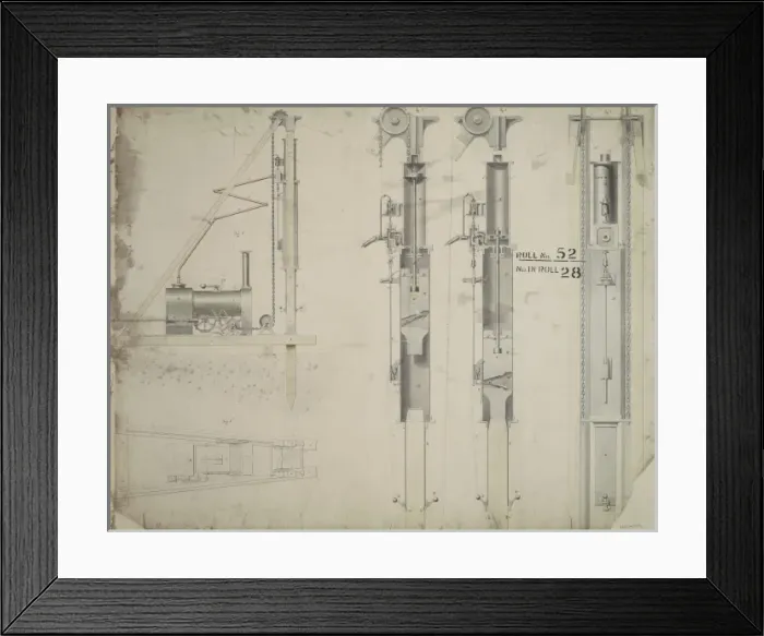 Framed Print : Untitled, steam pile driving machinery Framed Print : Untitled, steam pile driving machinery