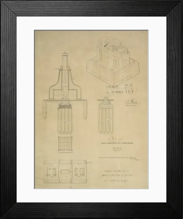 Framed Print : Anvil and base plate for 80 cwt steam hammer Framed Print : Anvil and base plate for 80 cwt steam hammer