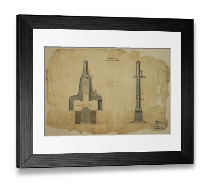 Framed Print : J Nasmyths patent steam hammer Framed Print : J Nasmyths patent steam hammer