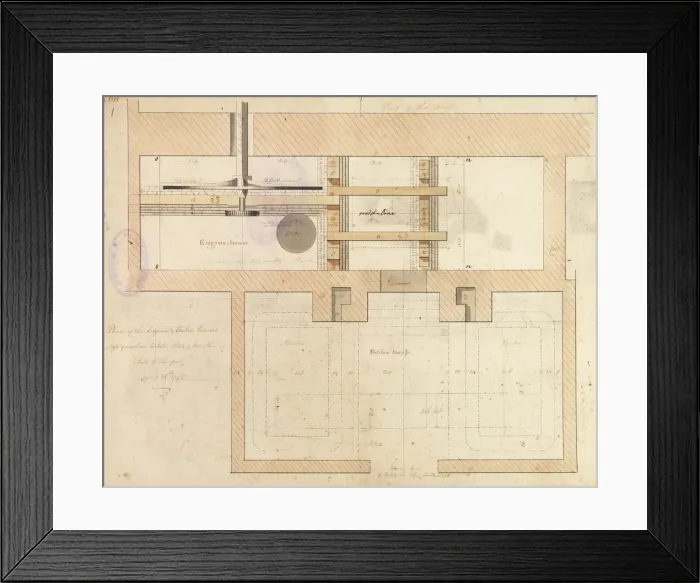 Framed Print : Plan of the engine and boiler houses Framed Print : Plan of the engine and boiler houses