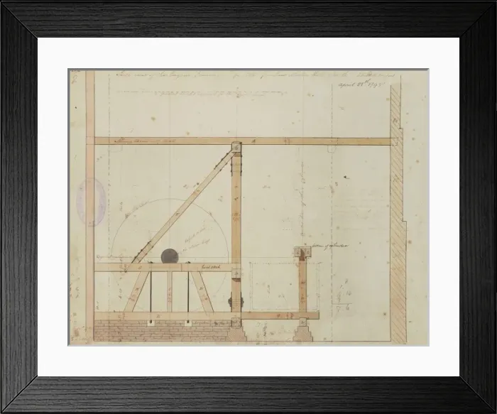 Framed Print : Side view of the engine framing Framed Print : Side view of the engine framing