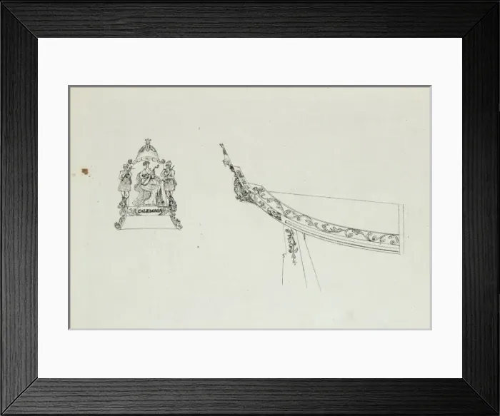 Framed Print : Steam yacht Caledonias stern decoration Framed Print : Steam yacht Caledonias stern decoration