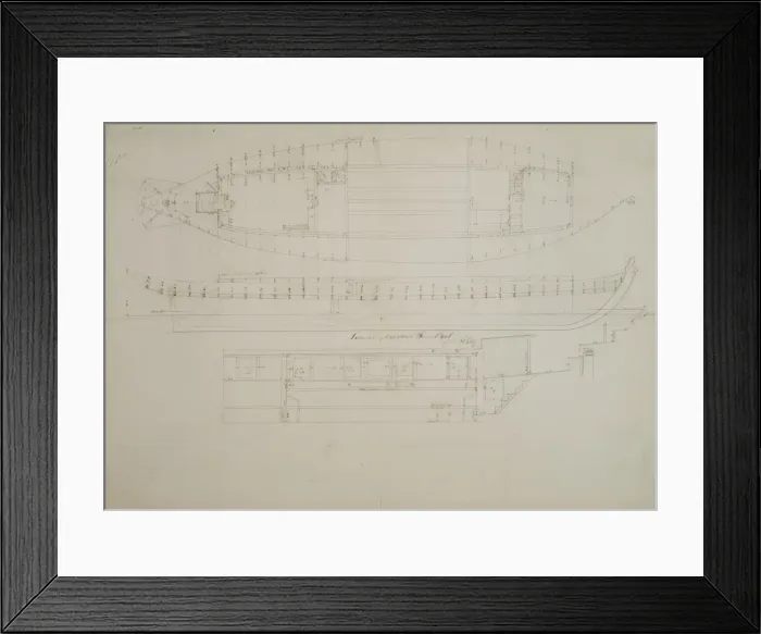 Framed Print : Dimensions of the steam yacht Caledonia Framed Print : Dimensions of the steam yacht Caledonia