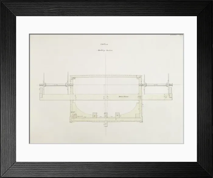 Framed Print : Steam yacht Caledonias midship section, London Framed Print : Steam yacht Caledonias midship section, London