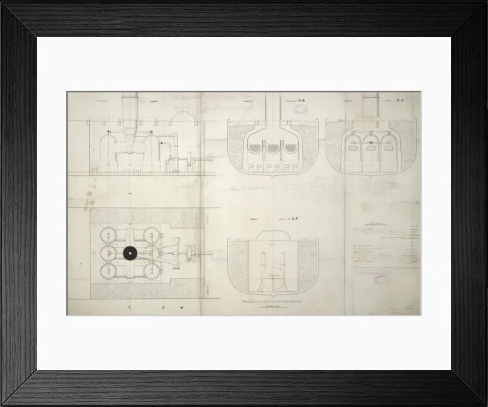 Framed Print : Centrifugal marine engine and boilers, 500hp Framed Print : Centrifugal marine engine and boilers, 500hp