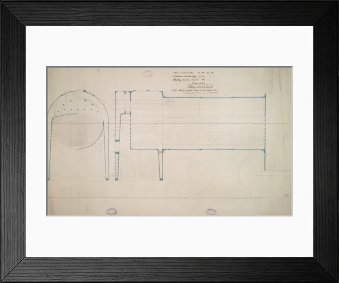 Framed Print : Locomotive engine, longitudinal section Framed Print : Locomotive engine, longitudinal section