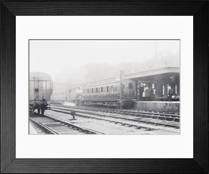 Framed Print : Steam locomotive shunting carriages to platform Framed Print : Steam locomotive shunting carriages to platform
