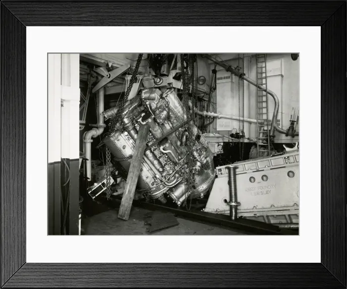 Framed Print : Prototype Deltic engine after the failure of the crane cable Framed Print : Prototype Deltic engine after the failure of the crane cable
