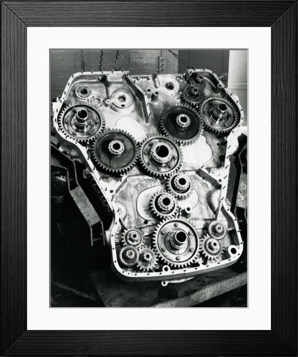 Framed Print : Deltic phasing gear casing opened Framed Print : Deltic phasing gear casing opened