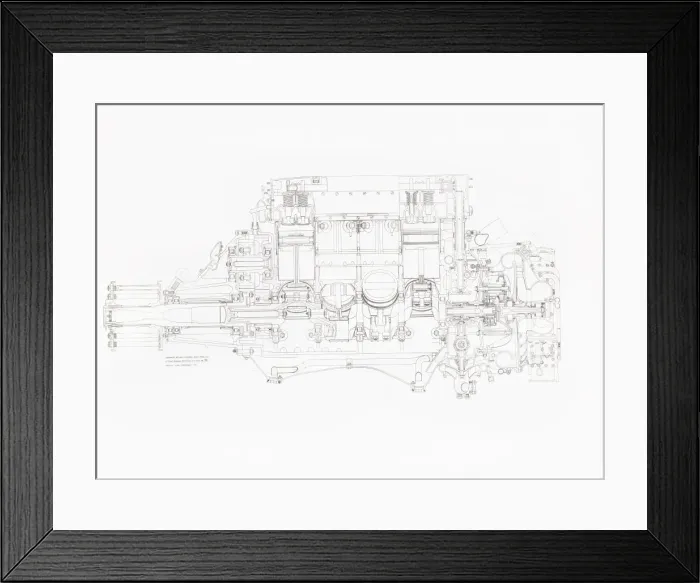 Framed Print : Lion VIID E91, engineering drawing Framed Print : Lion VIID E91, engineering drawing