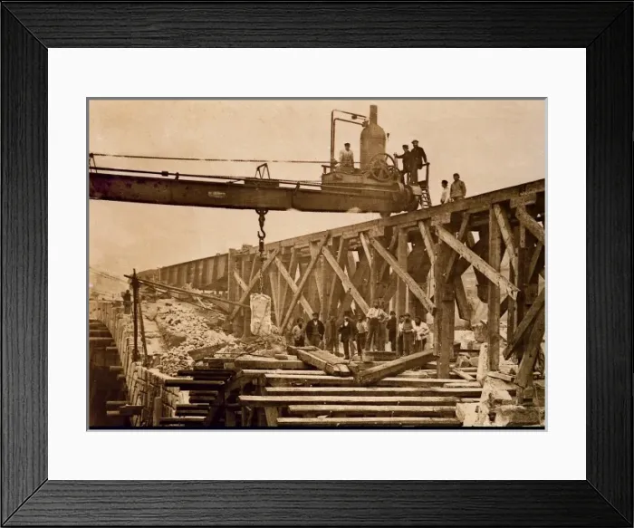Framed Print : Patent travelling crane by Scott Burn Brown and Co Framed Print : Patent travelling crane by Scott Burn Brown and Co