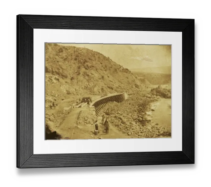 Framed Print : Curved section of railway track under construction Framed Print : Curved section of railway track under construction