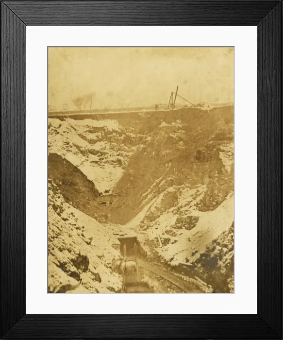 Framed Print : Railway scene, track leading to a hillside tunnel Framed Print : Railway scene, track leading to a hillside tunnel