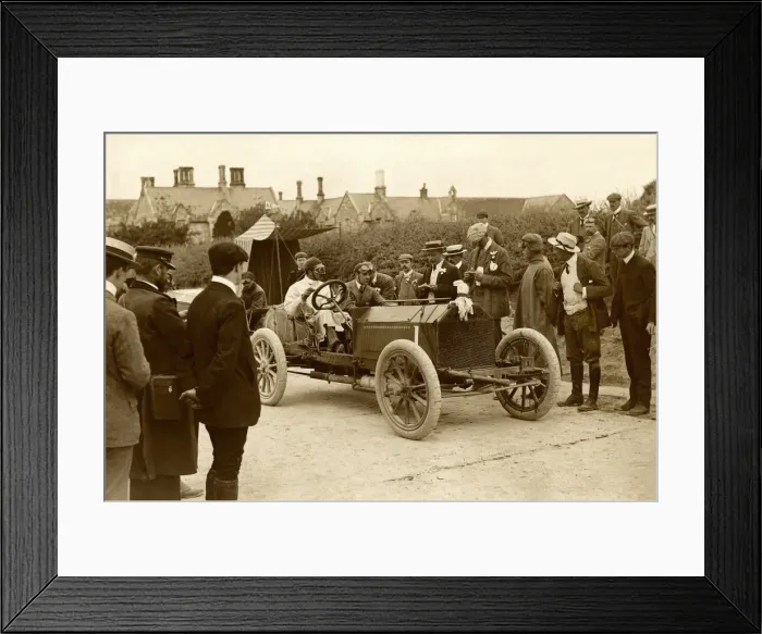 Framed Print : S F Edge leaving Athy control, Napier racing car, 1903 Framed Print : S F Edge leaving Athy control, Napier racing car, 1903