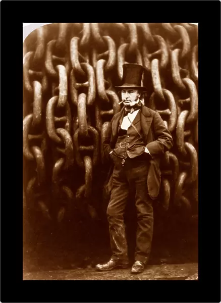 I K Brunel before the hauling chains of the Great Eastern