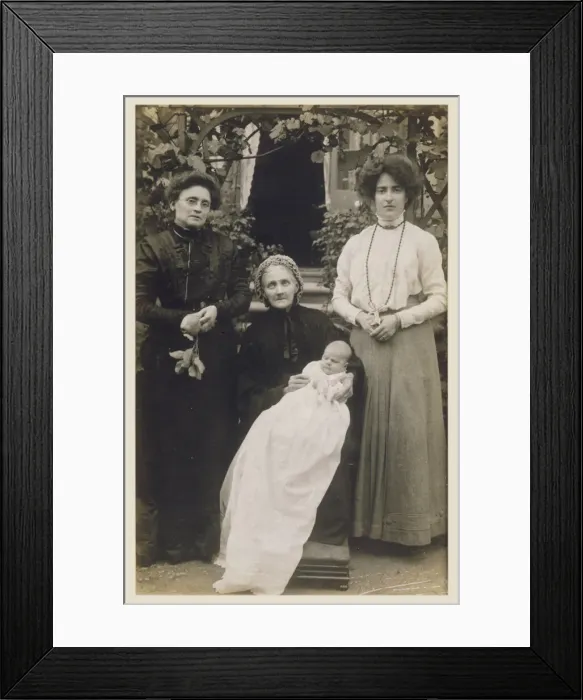 Framed Print : Family group photograph, four generations of women Framed Print : Family group photograph, four generations of women