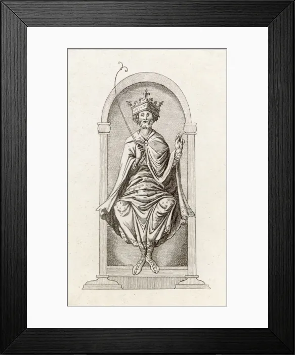 Framed Print : King Edgar I on a throne Framed Print : King Edgar I on a throne