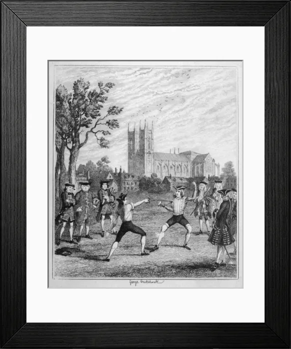 Framed Print : Men duelling with swords Framed Print : Men duelling with swords