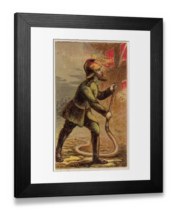 Framed Print : Fireman with hosepipe Framed Print : Fireman with hosepipe