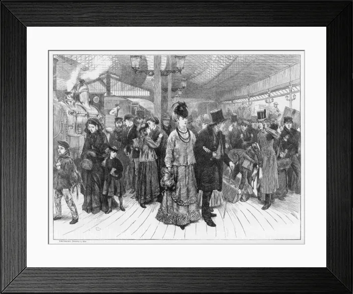 Framed Print : Crowded platform, South Western Railway station Framed Print : Crowded platform, South Western Railway station