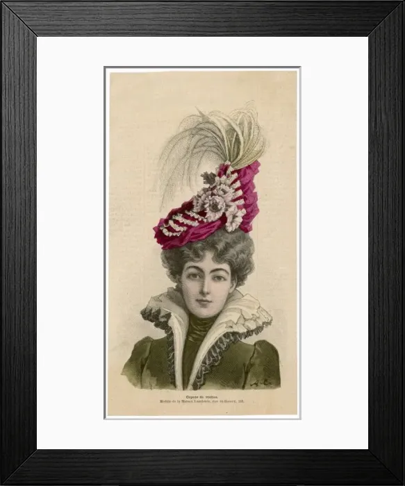 Framed Print : Elegant woman in scarlet hat Framed Print : Elegant woman in scarlet hat
