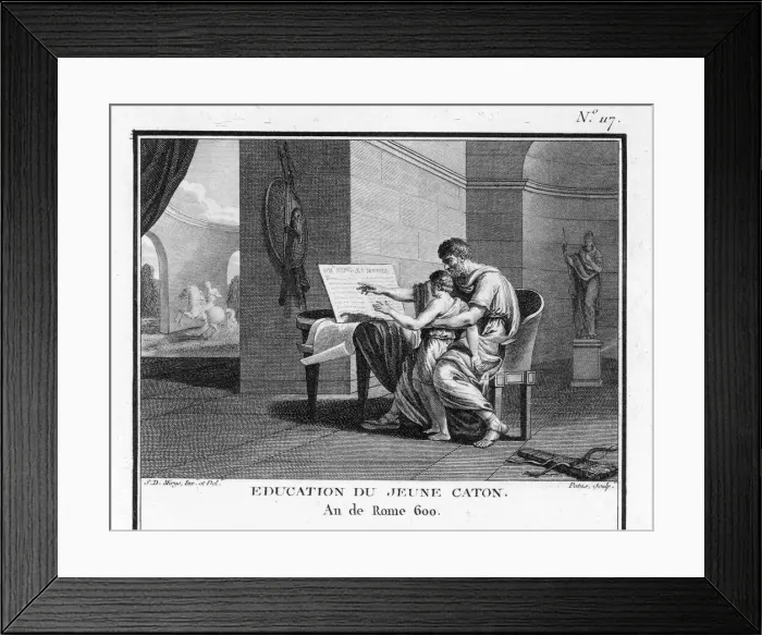 Framed Print : Marcus Porcius Cato, Roman statesman, educating son Framed Print : Marcus Porcius Cato, Roman statesman, educating son