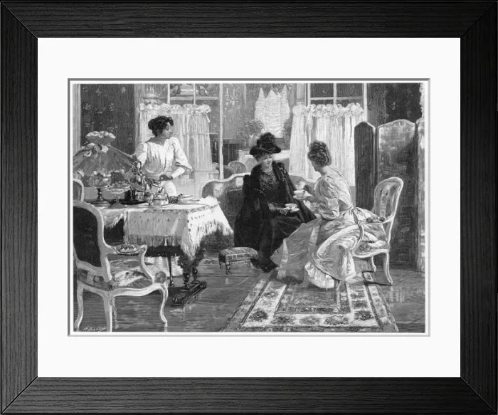 Framed Print : Entertaining a visitor to afternoon tea Framed Print : Entertaining a visitor to afternoon tea