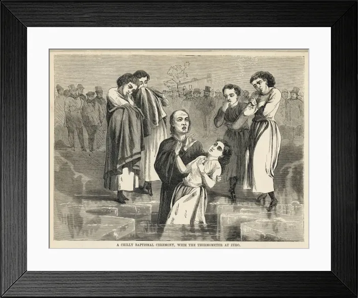 Framed Print : Open air baptism in the western USA Framed Print : Open air baptism in the western USA