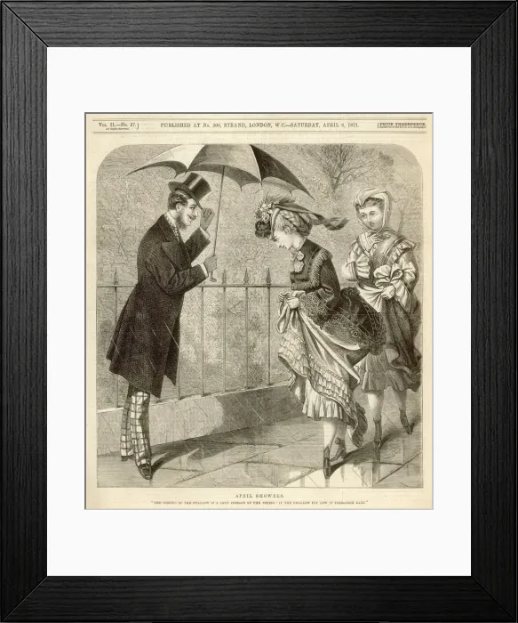 Framed Print : Gentleman offers to share his umbrella -ella -ella Framed Print : Gentleman offers to share his umbrella -ella -ella