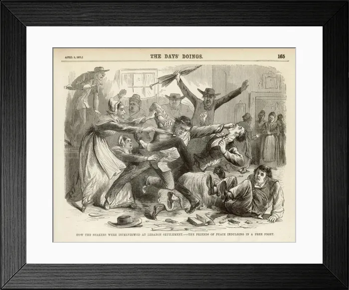 Framed Print : Shakers of Kentucky, USA, having a disagreement Framed Print : Shakers of Kentucky, USA, having a disagreement