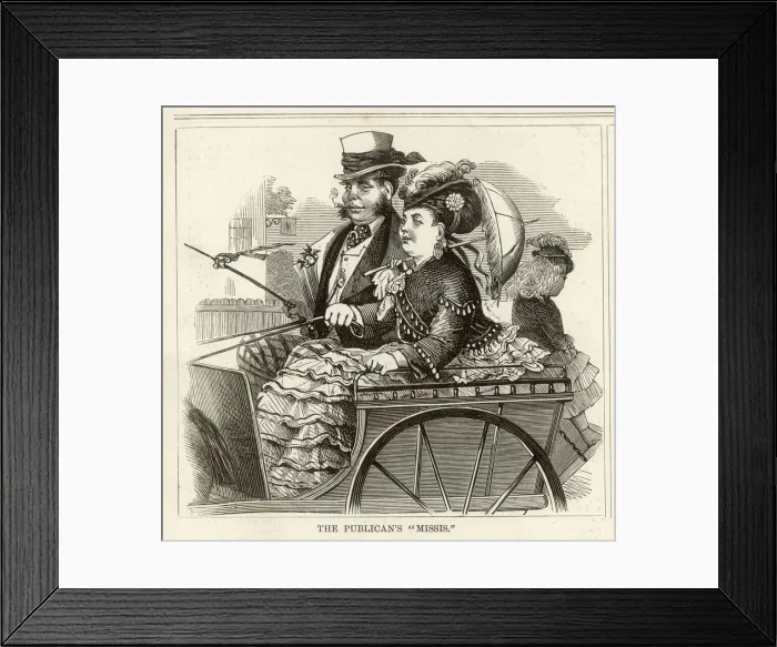 Framed Print : A publican and his wife in an open carriage Framed Print : A publican and his wife in an open carriage