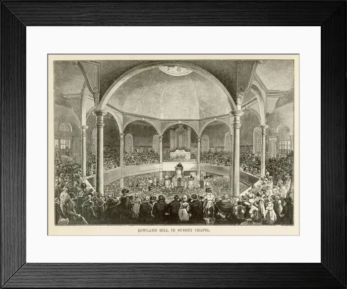 Framed Print : Rowland Hill preaching in Surrey Chapel, London Framed Print : Rowland Hill preaching in Surrey Chapel, London