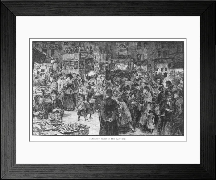 Framed Print : Saturday evening shopping, East End of London Framed Print : Saturday evening shopping, East End of London