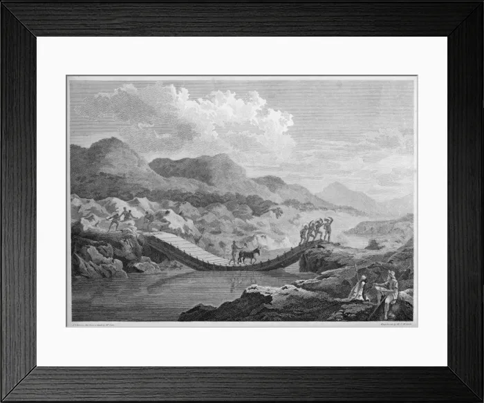 Framed Print : Mungo Park crossing the Black River, West Africa Framed Print : Mungo Park crossing the Black River, West Africa
