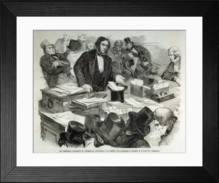 Framed Print : Gladstones Budget 1860 Framed Print : Gladstones Budget 1860