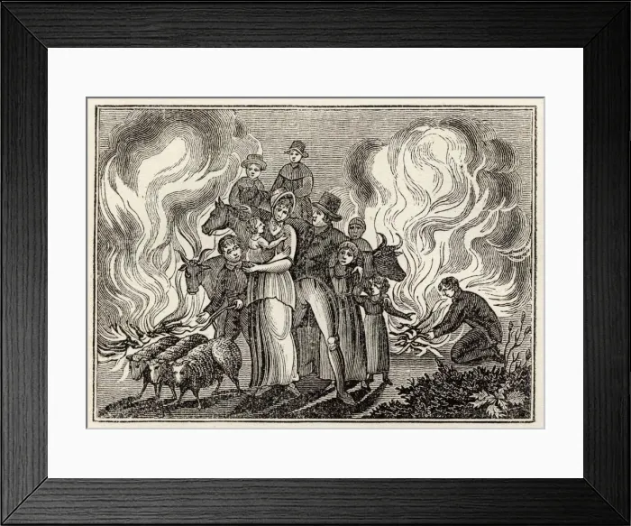 Framed Print : Pilgrims. Passing through fire on St Johns day at St Patricks Purgatory Framed Print : Pilgrims. Passing through fire on St Johns day at St Patricks Purgatory