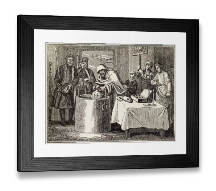 Framed Print : Baptism. Russian Orthodox Baptism Framed Print : Baptism. Russian Orthodox Baptism