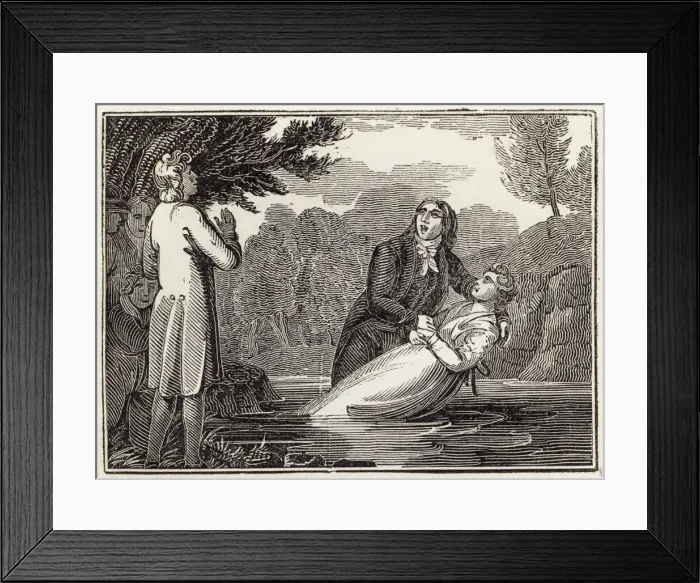 Framed Print : Baptism. Adult baptism of the Baptists Framed Print : Baptism. Adult baptism of the Baptists