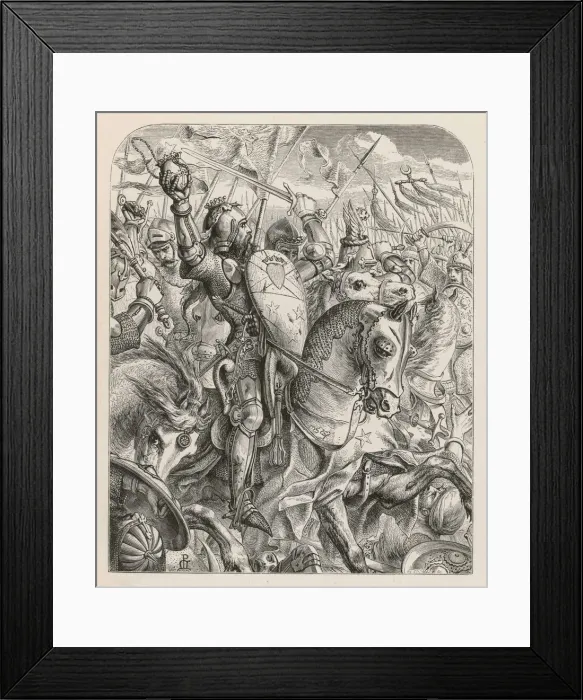Framed Print : Crusades. Sir James Douglas, taking Bruces heart to the Holy Land is diverted Framed Print : Crusades. Sir James Douglas, taking Bruces heart to the Holy Land is diverted