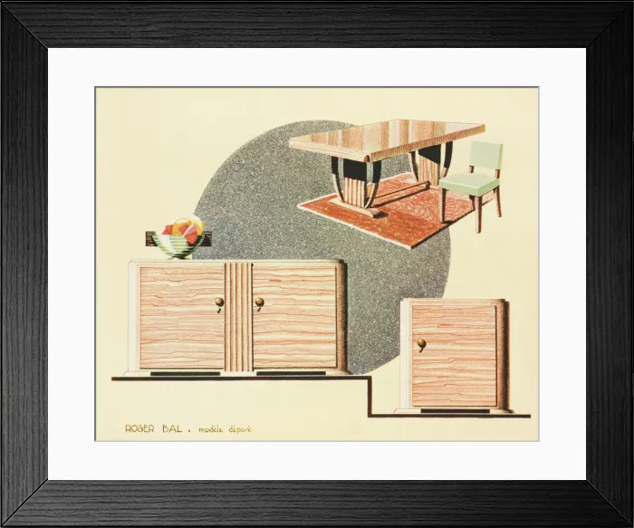 Framed Print : Art Deco Dining Suite Framed Print : Art Deco Dining Suite