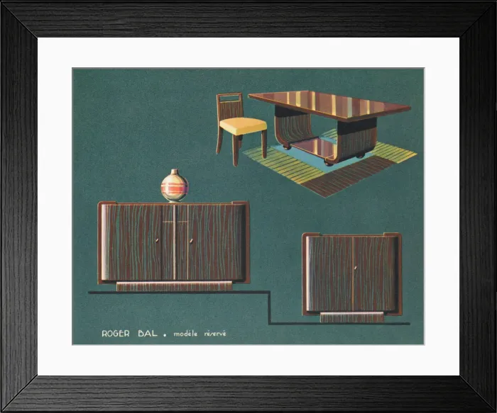 Framed Print : Art Deco Dining Suite Framed Print : Art Deco Dining Suite