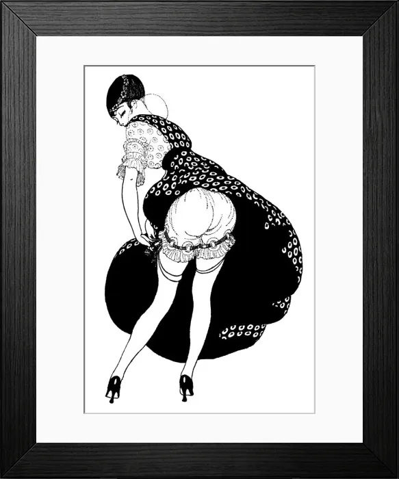 Framed Print : Woman putting on garters Framed Print : Woman putting on garters