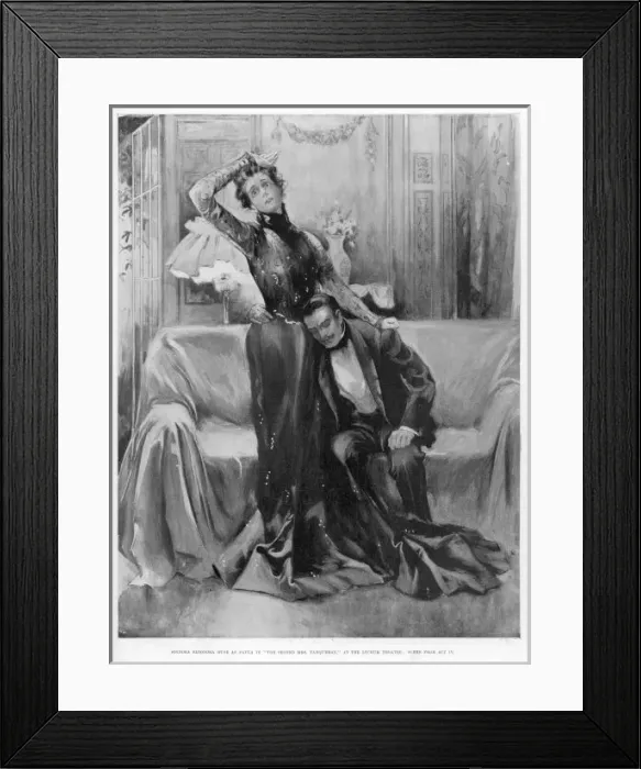 Framed Print : Pinero. The second Mrs Tanqueray, Eleonora Duse as Paula in act IV Framed Print : Pinero. The second Mrs Tanqueray, Eleonora Duse as Paula in act IV