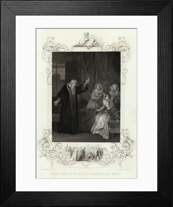 Framed Print : John Knox (1505-1572). Reproves Mary Queen of Scots in 1563 Framed Print : John Knox (1505-1572). Reproves Mary Queen of Scots in 1563