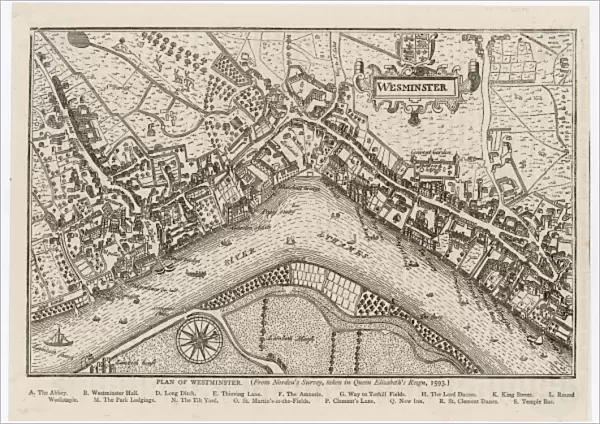 Map of Westminster, 1593