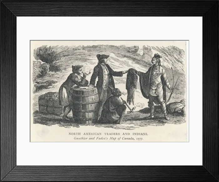 Framed Print : Trading with native Canadians Framed Print : Trading with native Canadians