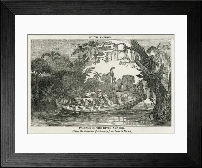 Framed Print : On the Amazon River c. 1825 Framed Print : On the Amazon River c. 1825