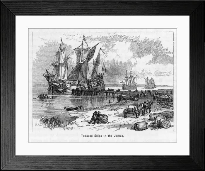 Framed Print : Tobacco Ships in America Framed Print : Tobacco Ships in America